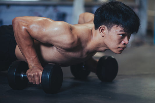 Strong bodybuilder with perfect deltoid muscles, Close-up of a H