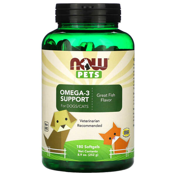NOW Pets Omega 3 Support 180 Count
