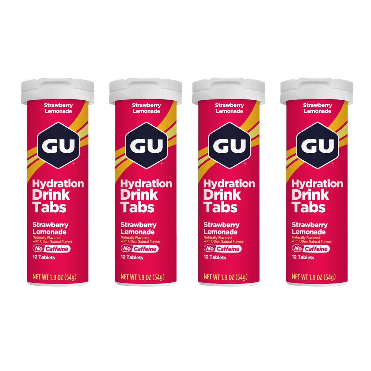 GU Hydration Drink Tabs – Strawberry Lemonade Non-Caffeinated – 1, 2 or 4 Pack | Running & Endurance