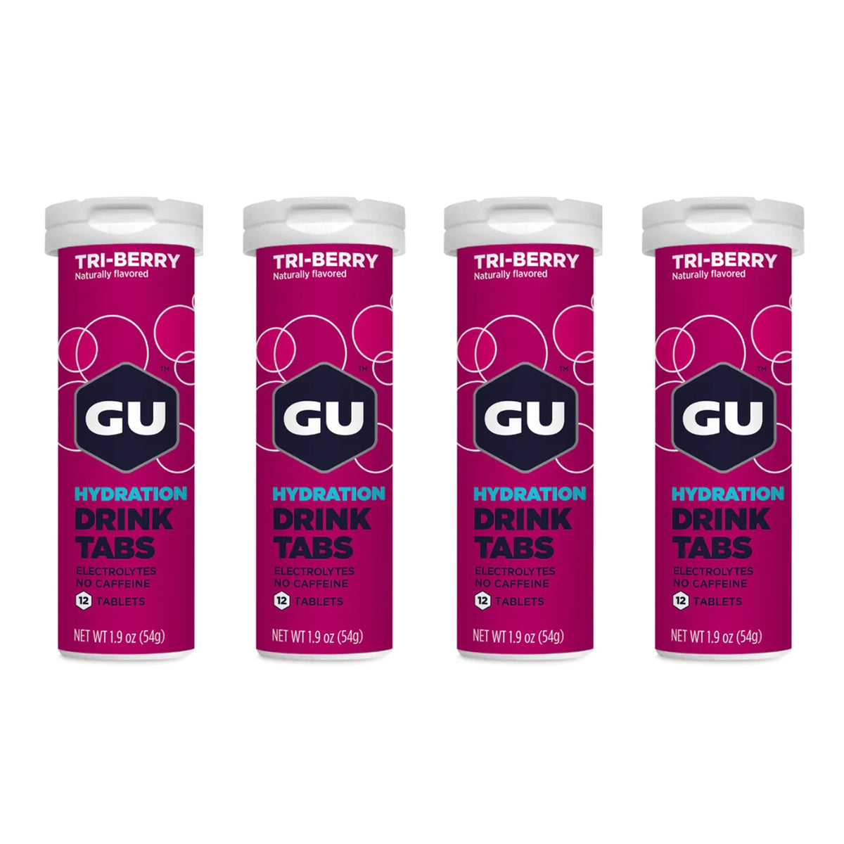 GU Hydration Drink Tabs – Tri Berry Flavour Non-Caffeinated – 1, 2 or 4 Pack | Running & Endurance