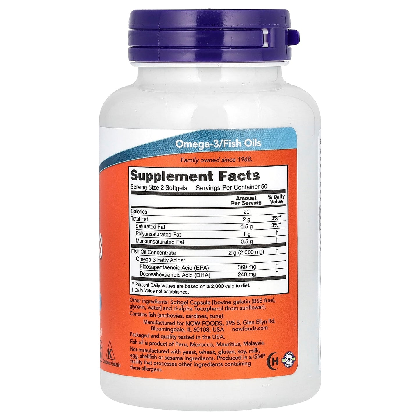 NOW Omega 3 Fish Oil 100 Ct