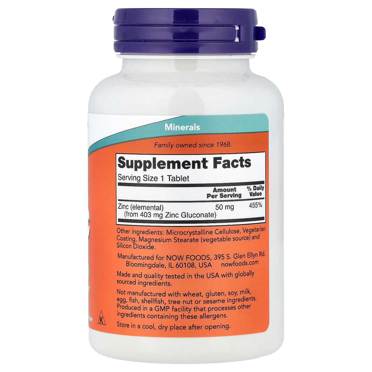 NOW Zinc 50mg