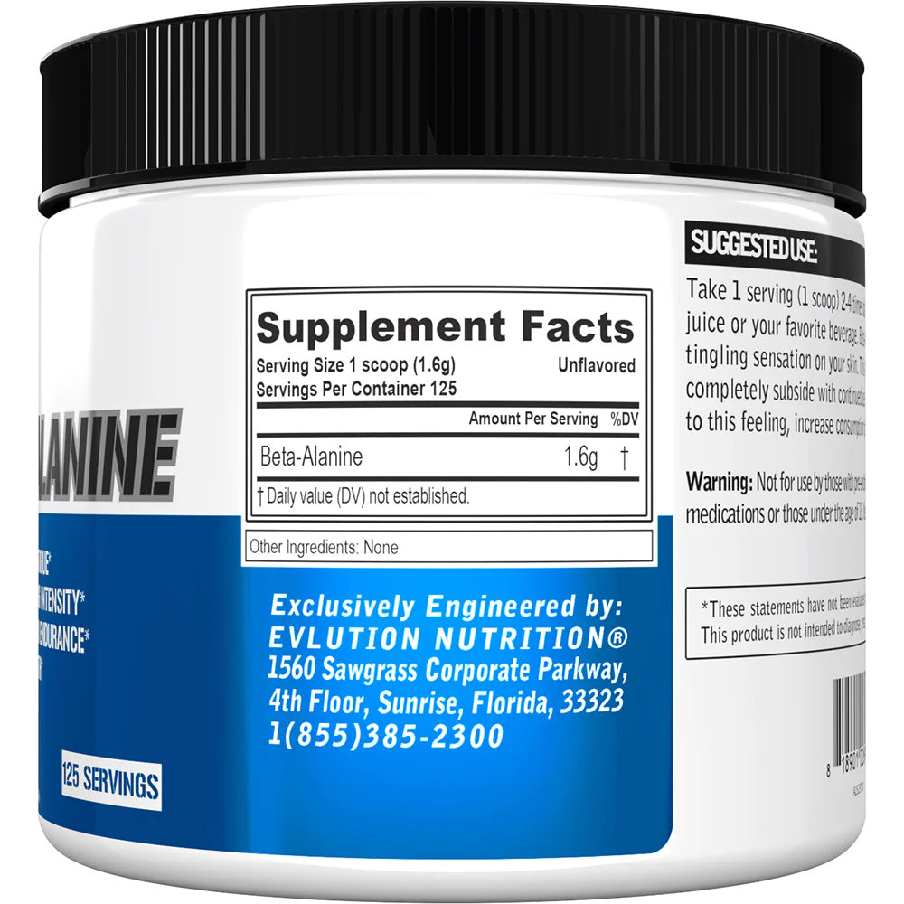 EVLution Beta Alanine 200克 125份 无味 增强力量 延缓肌肉疲劳