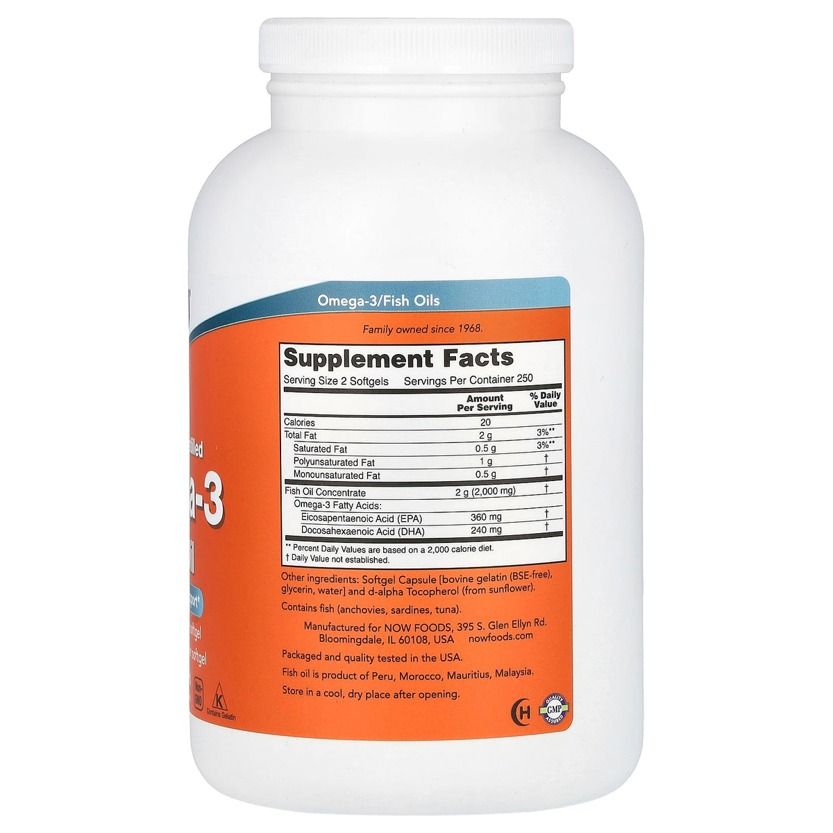 NOW Omega 3 Fish Oil 500 Ct