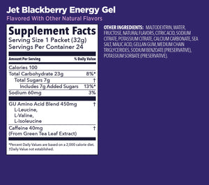 GU Original Energy Gel Jet Blackberry 32g Supplement Facts