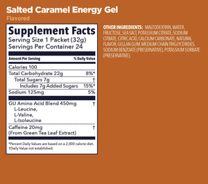 GU Original Energy Gel Salted Caramel 32g Supplement Facts