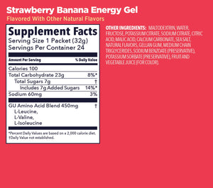 GU Original Energy Gel Strawberry Banana 32g Supplement Facts