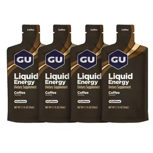 GU Liquid Energy Gel Coffee 51ml caffeinated energy gel 4 pack