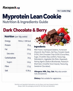 Myprotein Lean Cookie nutrition and ingredients – Dark Chocolate & Berry