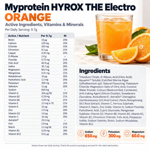 Myprotein HYROX THE Electro Orange nutrition and ingredients guide