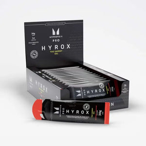 Myprotein HYROX THE Energy Gel Raspberry Lemonade box with individual 60ml gel sachet