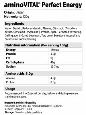 aminoVITAL Perfect Energy Singapore nutrition facts and ingredients
