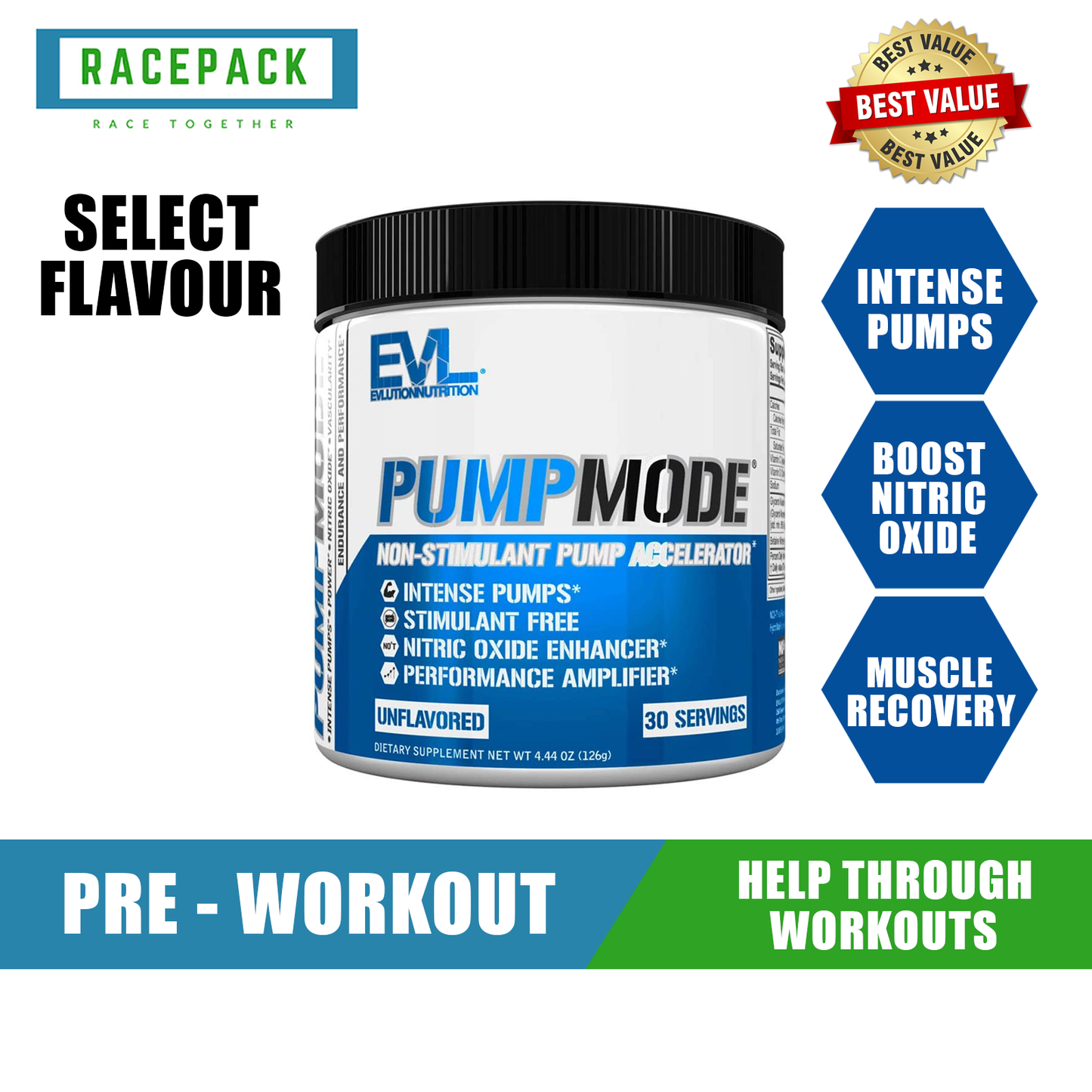EVLution PumpMode nitric oxide booster powder