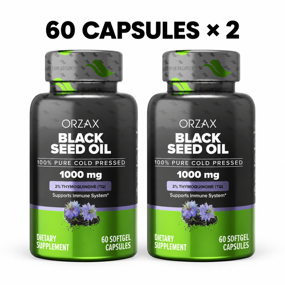 Orzax Black Seed Oil Softgels 1000 mg | Antioxidant & Immune Support