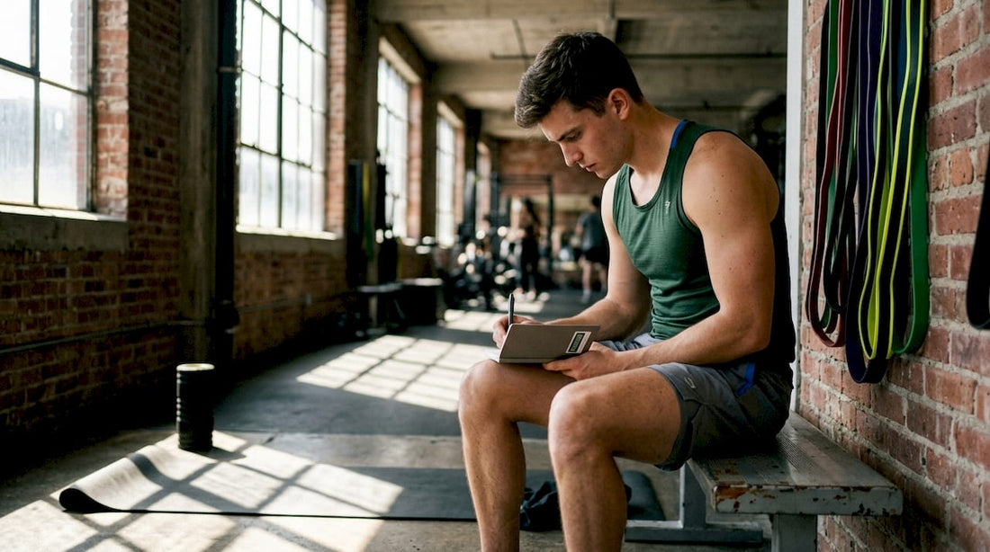 Athlete journaling muscle protein synthesis post workout