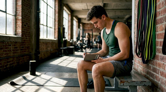 Athlete journaling muscle protein synthesis post workout