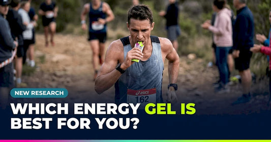 Woman examining running energy gel alternatives in kitchen