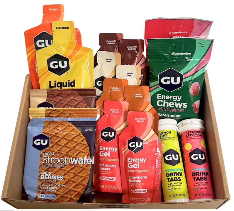 Runner checking delivered race fueling supplies