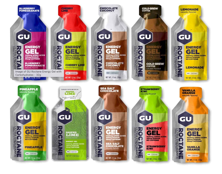 Runner taking an energy gel during training