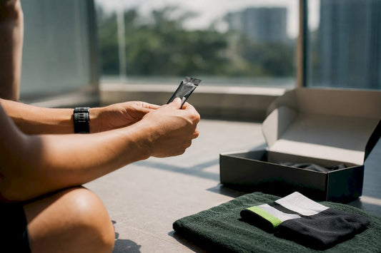Athlete testing an anonymous energy gel