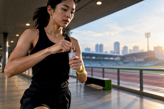 Runner opening an isotonic energy gel