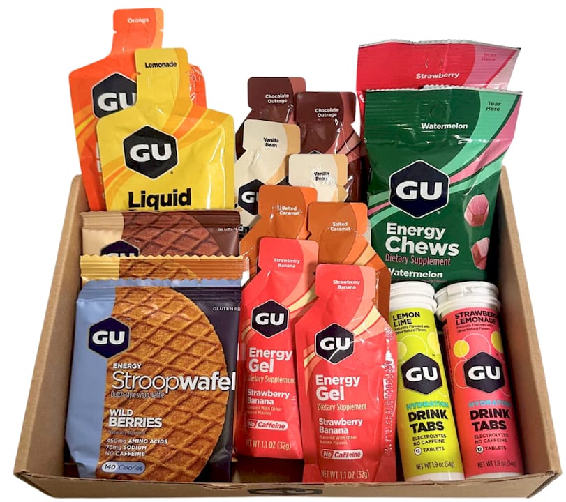 Runner preparing chews for marathon fueling