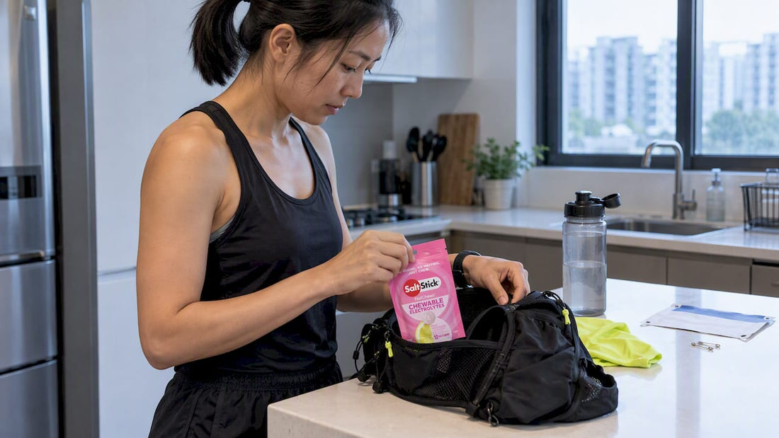 Runner packing SaltStick FastChews race packet