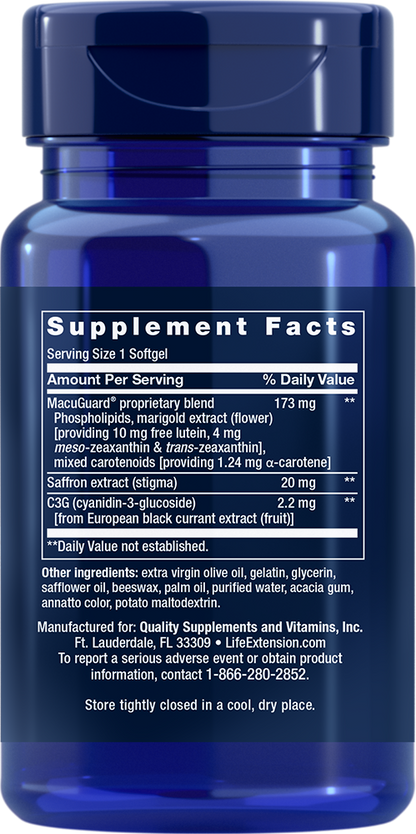Life Extension MacuGuard® Ocular Support with Saffron