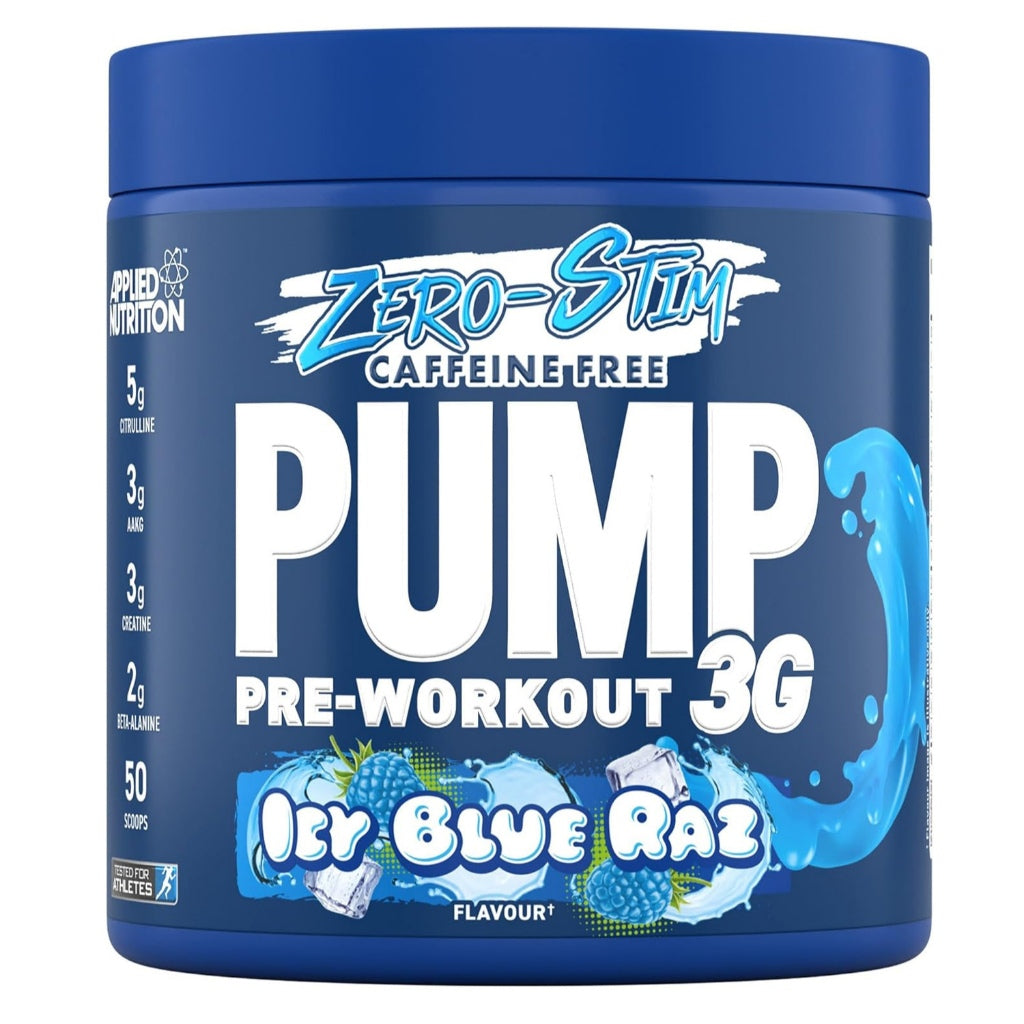 Applied Nutrition Pump 3G Zero Stim 375g – Caffeine-Free Pre-Workout for Muscle Pump, 25 Servings