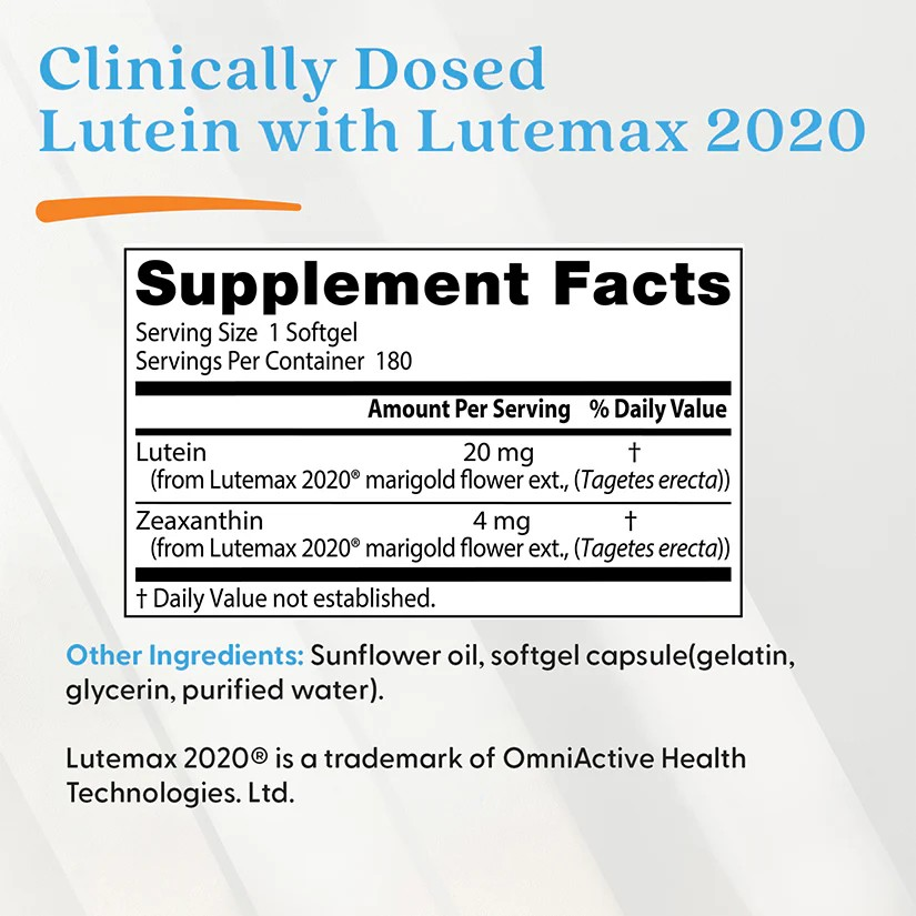 Doctor's Best Lutein with Lutemax 2020, 20 mg