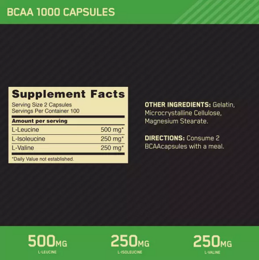 Optimum Nutrition Instantized BCAA 1000mg – Muscle Recovery & Endurance Support