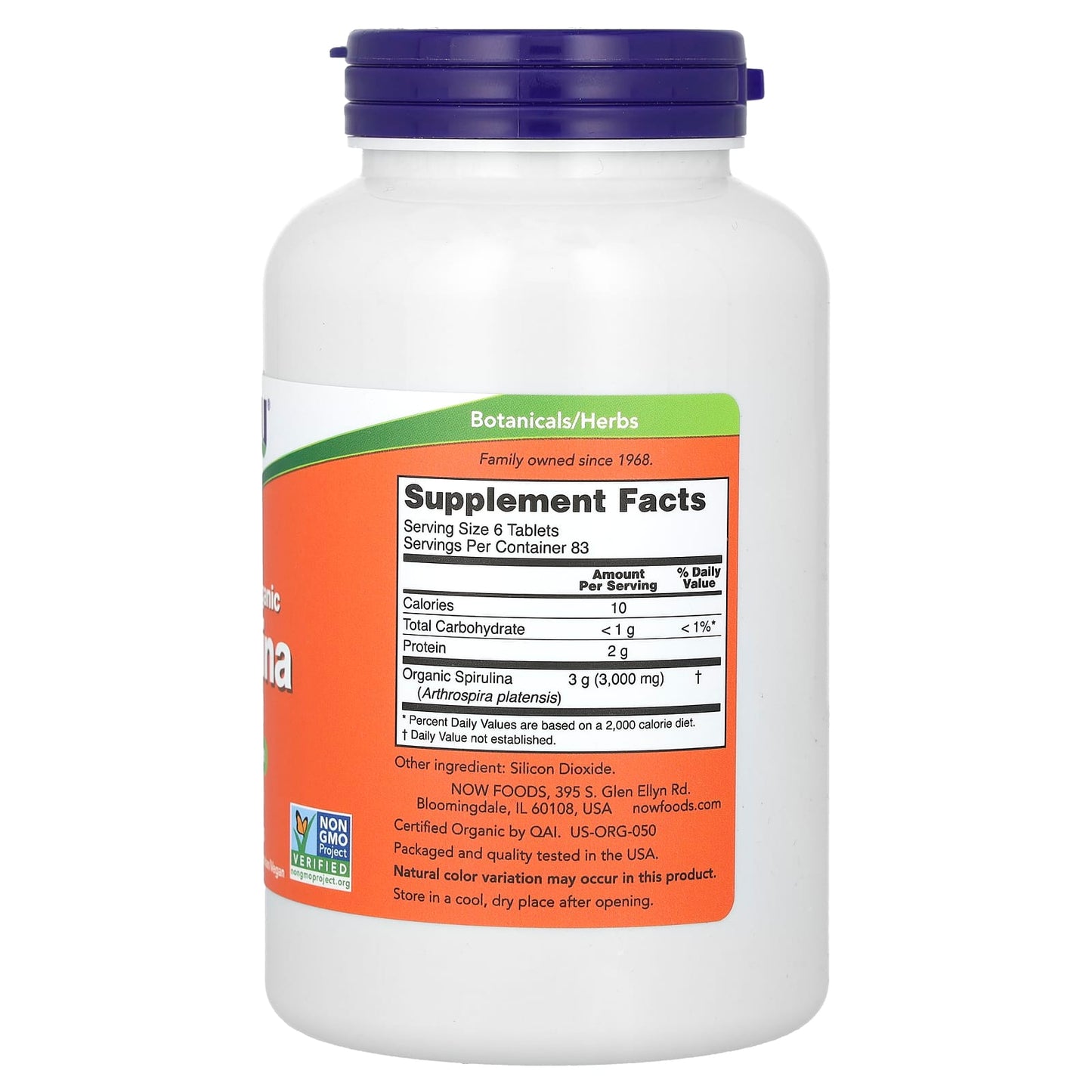 NOW Spirulina 500 Tab