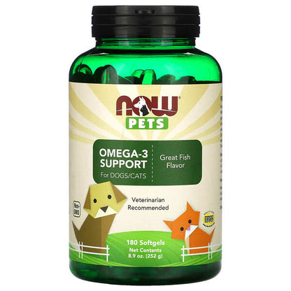 NOW Pets Omega 3 营养补充剂 180 粒装