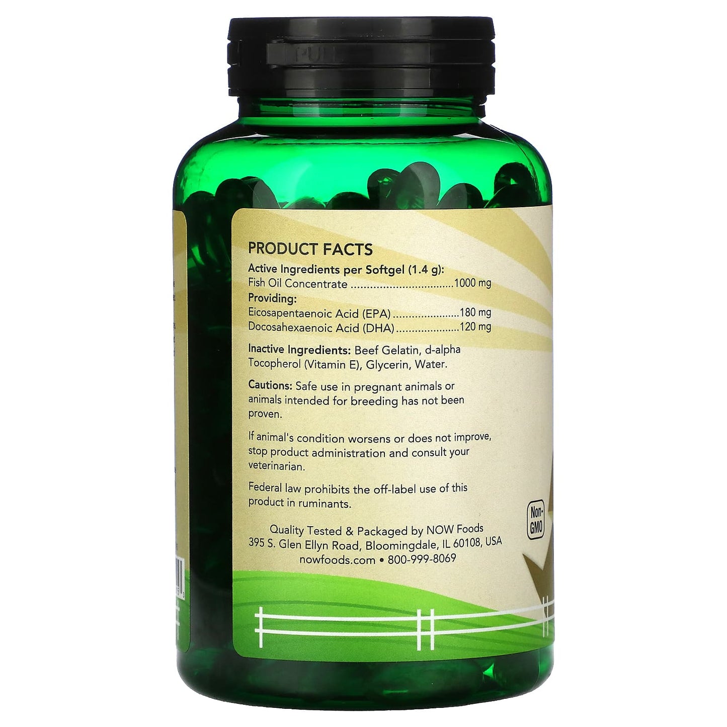 NOW Pets Omega 3 Support 180 Count