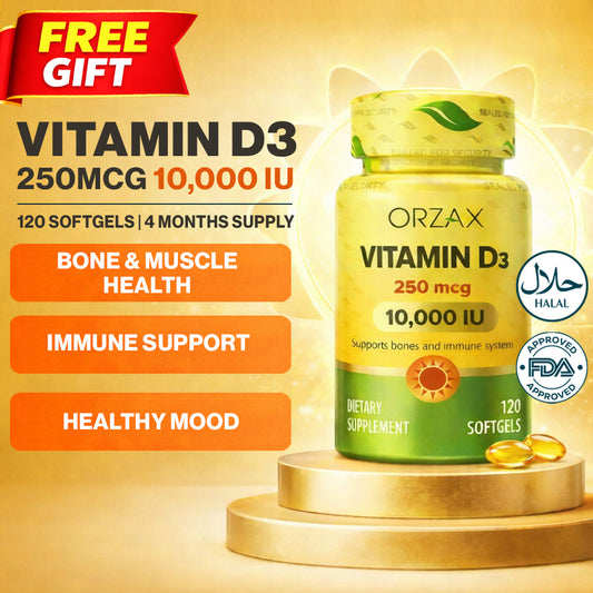 ORZAX Vitamin D3 10,000 IU 250 mcg 120 Softgels