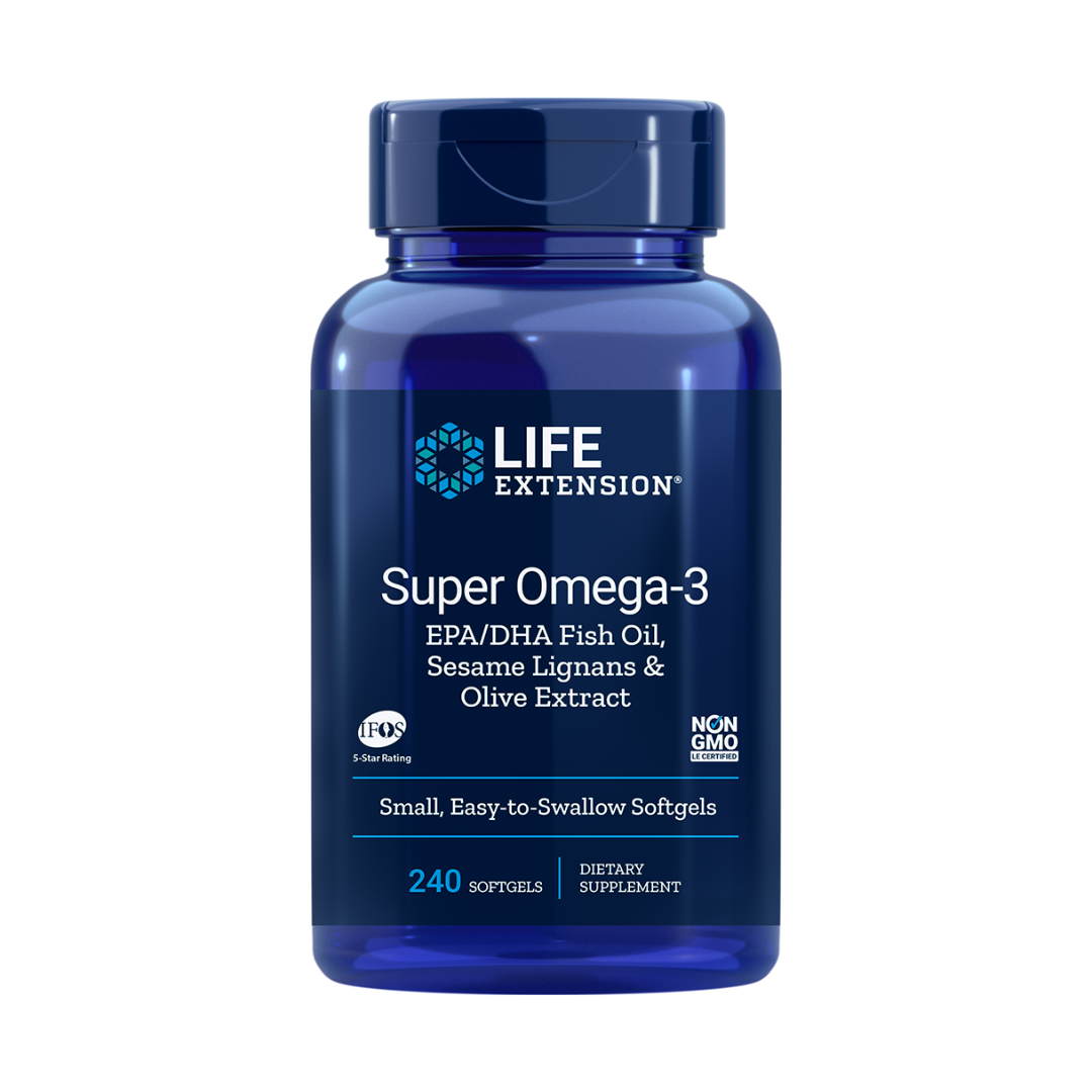 Life Extension Super Omega-3 EPA/DHA Fish Oil, Sesame Lignans & Olive Extract