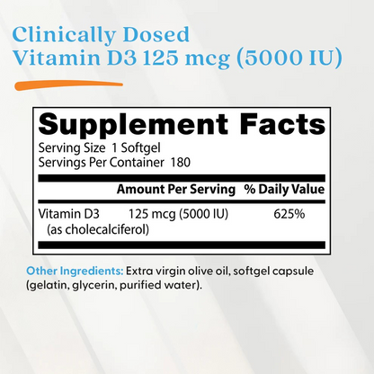 Doctor's Best Vitamin D3, 180 Softgels