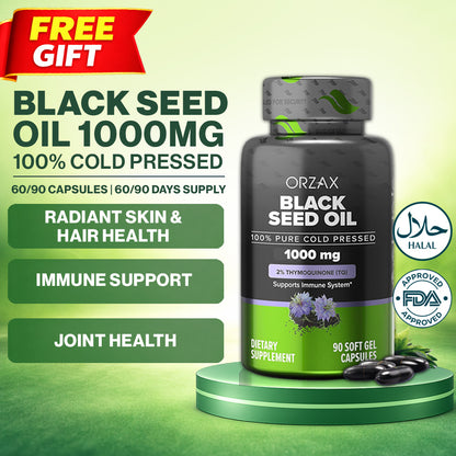 Black Seed Oil 1000 mg 60/90 Organic Cold Pressed Soft Gel Capsules