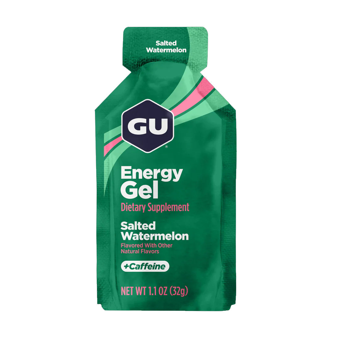 GU Energy Gel –  Salted Watermelon Caffeinated – 6, 12 or 24 Pack | Running & Endurance