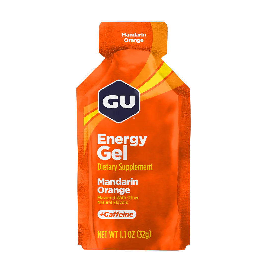GU Energy Gel –  Mandarin Orange Caffeinated – 6, 12 or 24 Pack | Running & Endurance