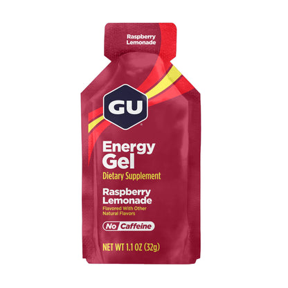 GU Energy Gel – Raspberry Lemonade Non-Caffeinated – 6, 12 or 24 Pack | Running & Endurance