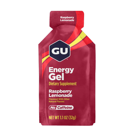 GU Energy Gel – Raspberry Lemonade Non-Caffeinated – 6, 12 or 24 Pack | Running & Endurance