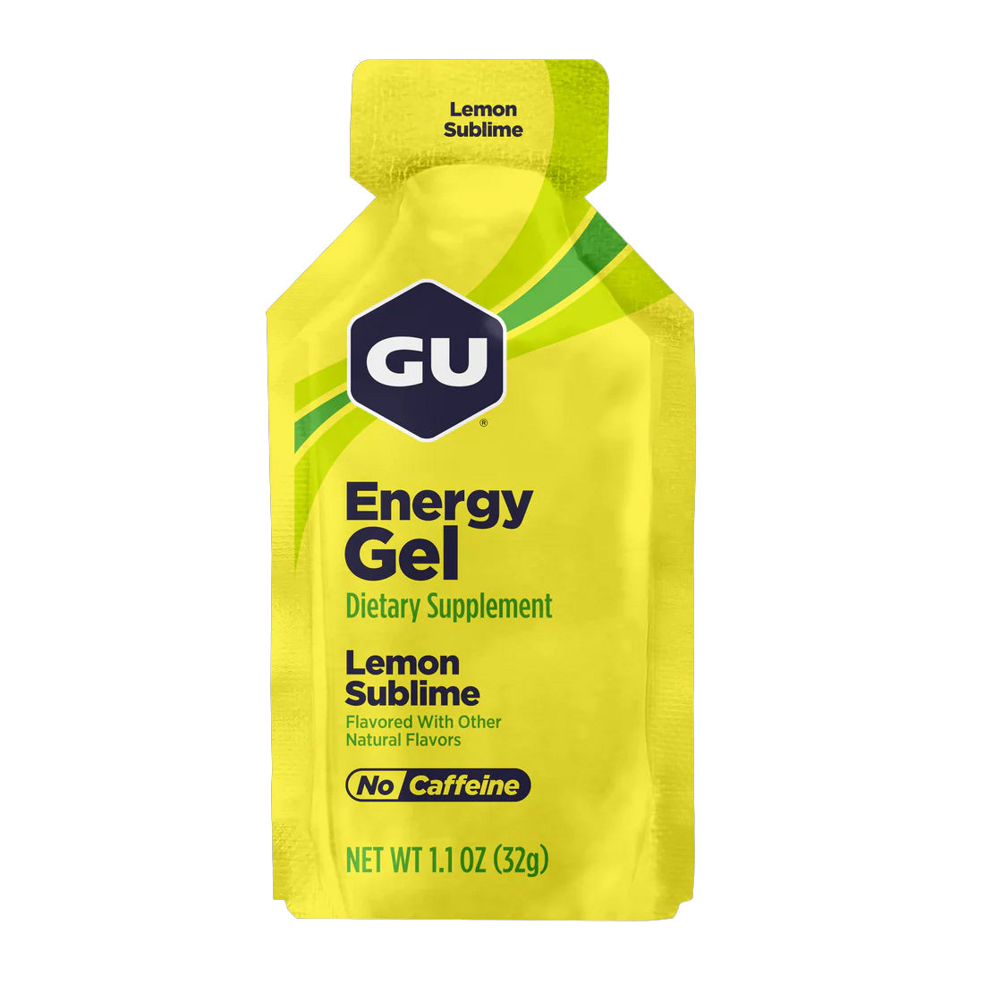 GU Energy Gel – Lemon Sublime Non-Caffeinated – 6, 12 or 24 Pack | Running & Endurance