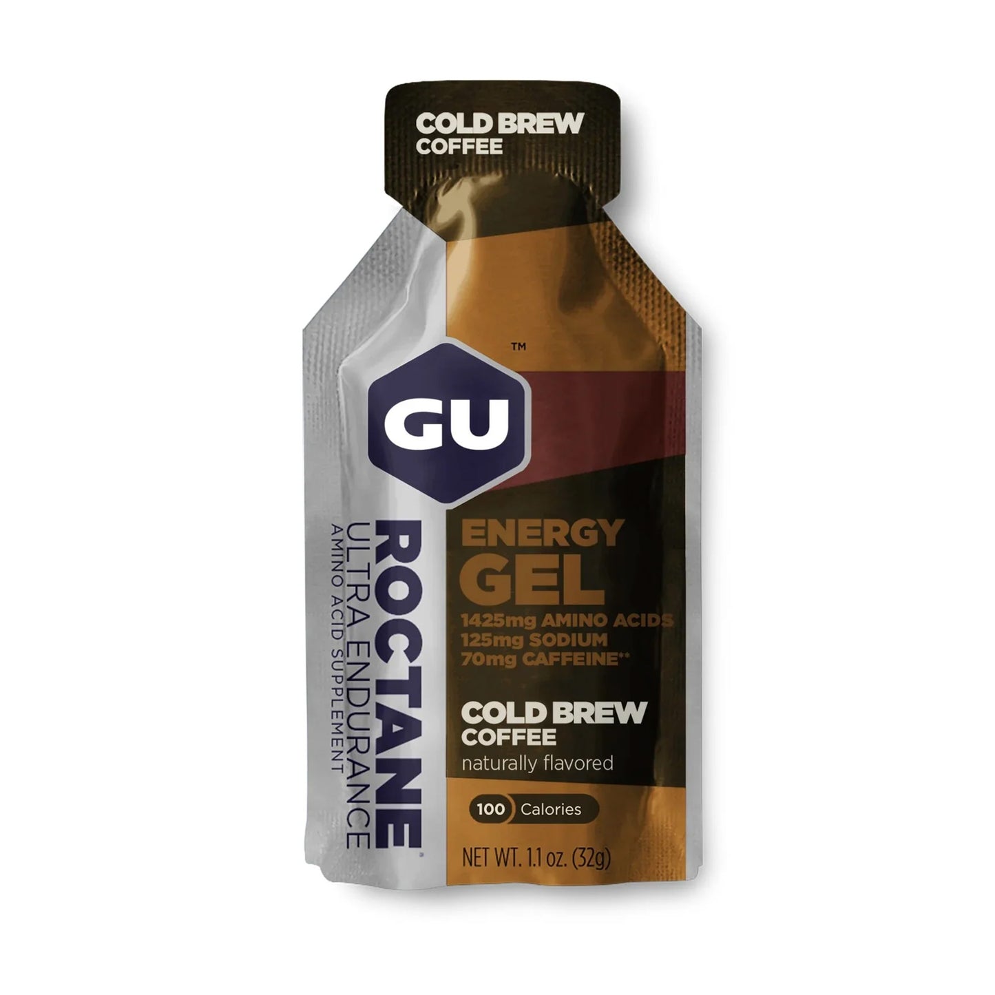 GU Roctane Energy Gel – Cold Brew Coffee Caffeinated – 6, 12 or 24 Pack | Ultra Endurance Fuel