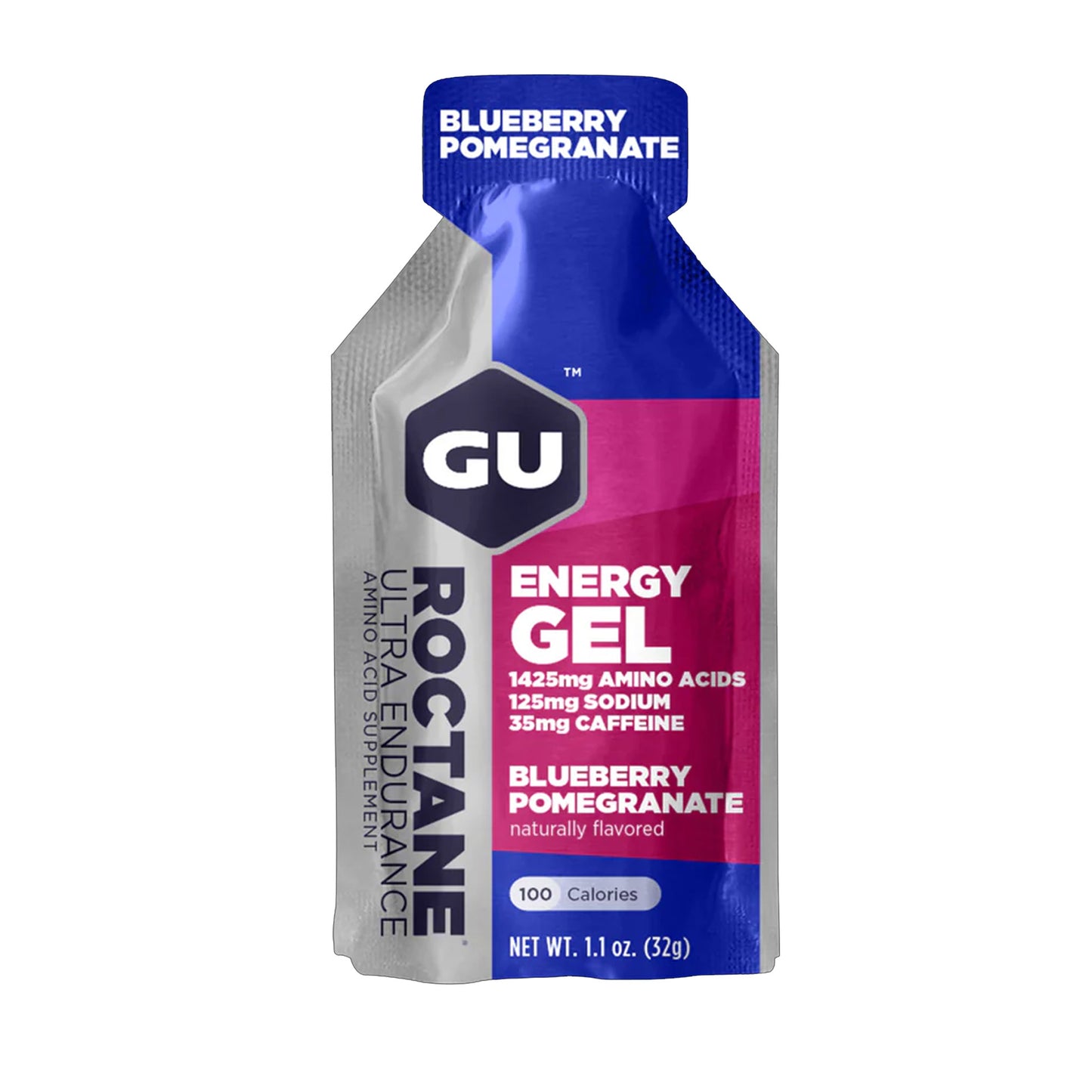 GU Roctane Energy Gel – Blueberry Pomegranate Caffeinated – 6, 12 or 24 Pack | Ultra Endurance Fuel