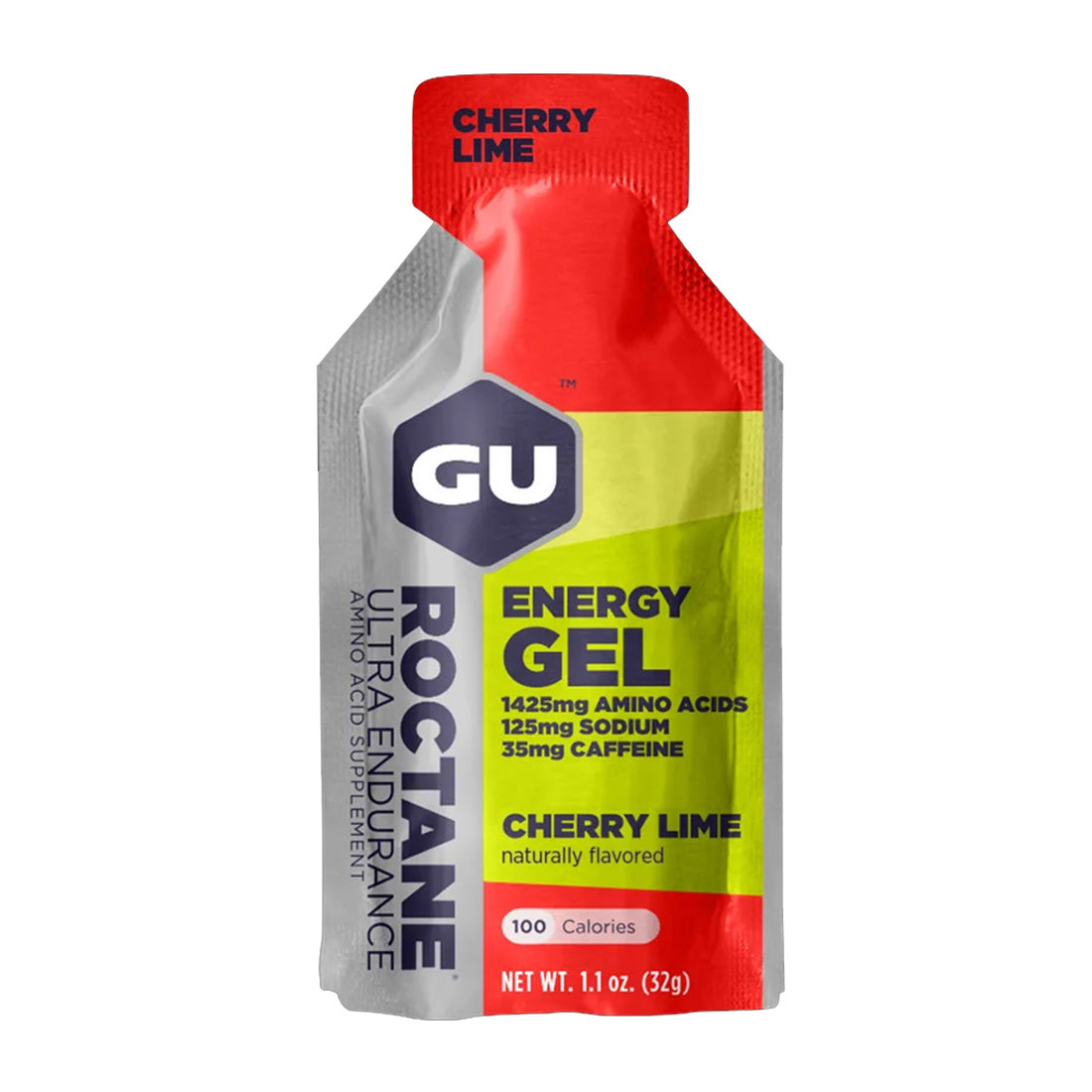 GU Roctane Energy Gel – Cherry Lime Caffeinated – 6, 12 or 24 Pack | Ultra Endurance Fuel