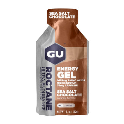 GU Roctane Energy Gel – Sea Salt Chocolate Caffeinated – 6, 12 or 24 Pack | Ultra Endurance Fuel