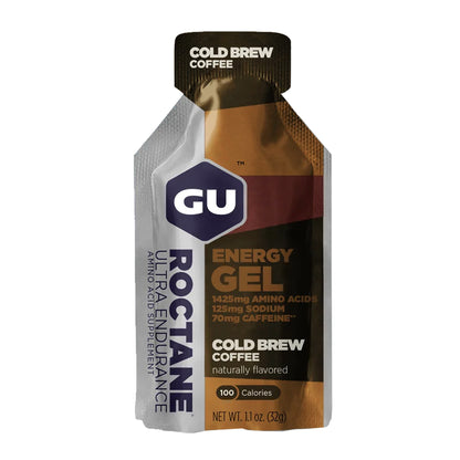 GU Roctane Energy Gel – Cold Brew Coffee Caffeinated – 6, 12 or 24 Pack | Ultra Endurance Fuel