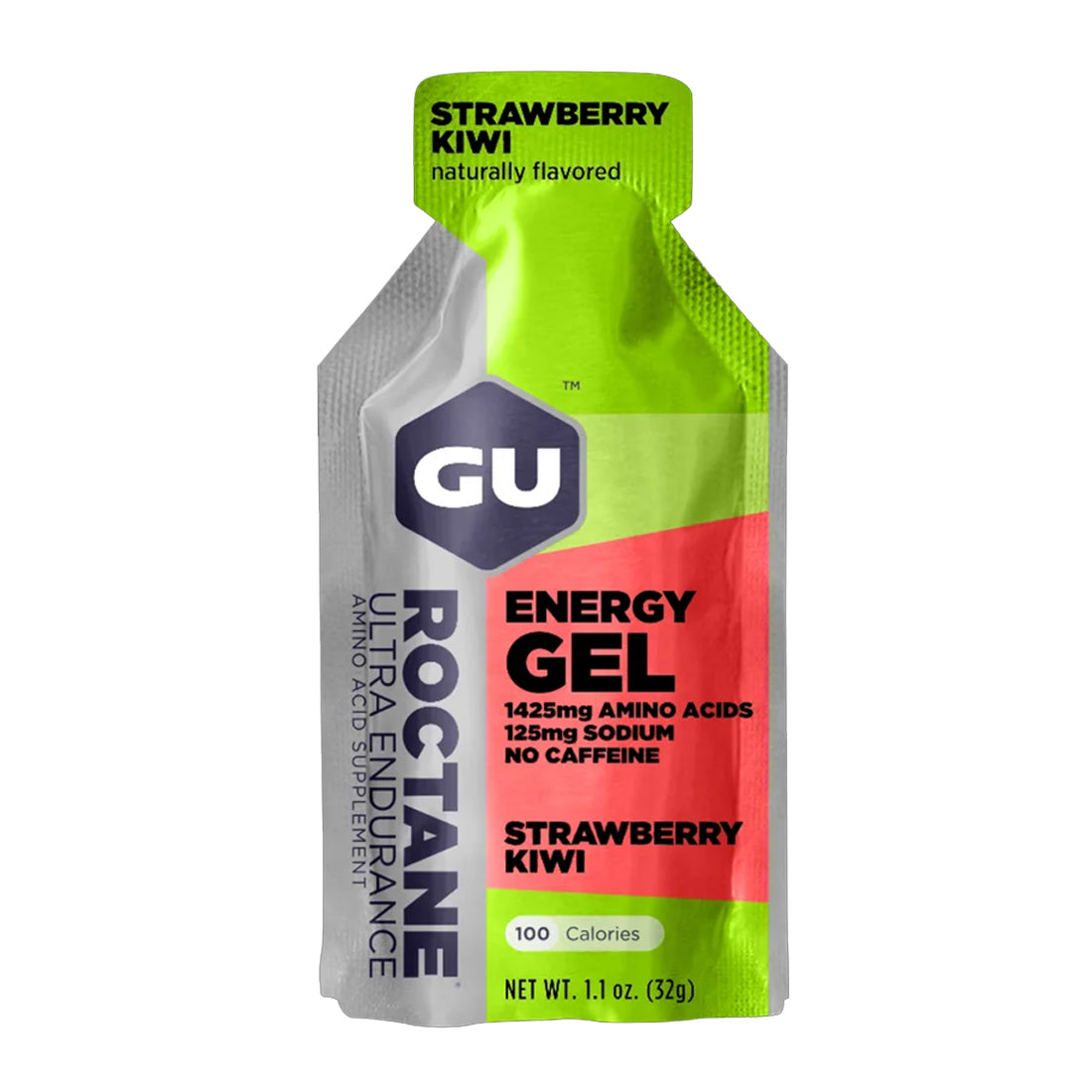 GU Roctane Energy Gel – Strawberry Kiwi Non-Caffeinated – 6, 12 or 24 Pack | Ultra Endurance Fuel