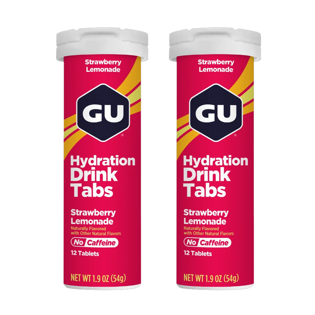 GU Hydration Drink Tabs – Strawberry Lemonade Non-Caffeinated – 1, 2 or 4 Pack | Running & Endurance